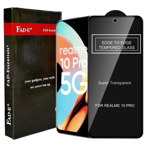 FAD-E Edge to Edge Tempered Glass for Realme 10 Pro 5G (Transparent)