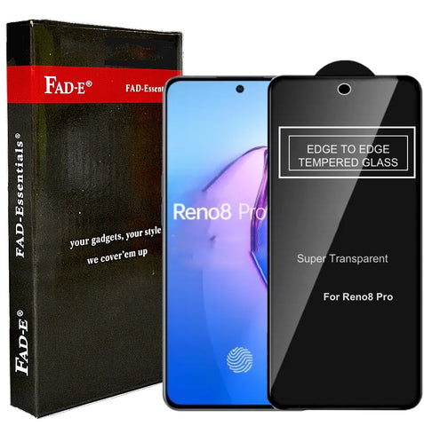 FAD-E Edge to Edge Tempered Glass for OPPO Reno 8 Pro 5G (Transparent)