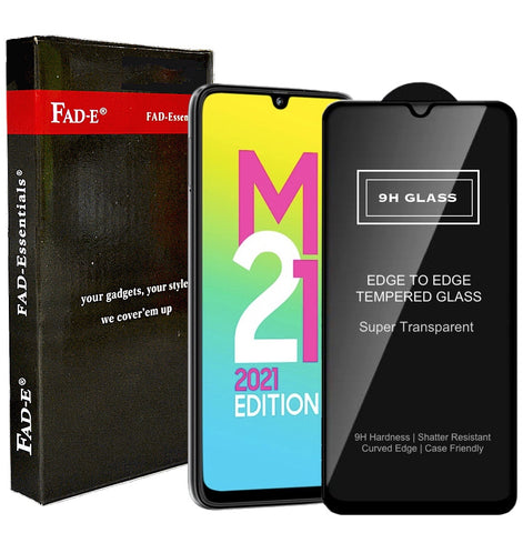 FAD-E Edge to Edge Tempered Glass for Samsung Galaxy M21 2021 Edition / M21 / A30 / A50 / M30 / A30s / A50s / M30s / M31 / F41(Transparent)