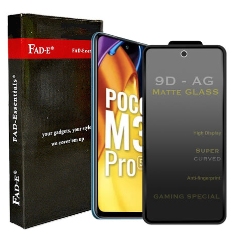 FAD-E Edge to Edge Tempered Glass for Poco M3 Pro 5G (Matte Transparent)