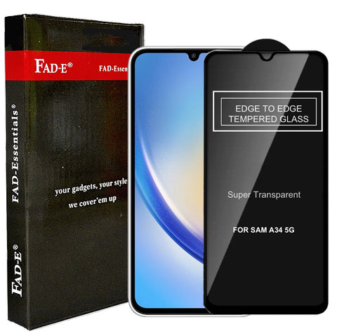 FAD-E Edge to Edge Tempered Glass for Samsung Galaxy A34 5G (Transparent)