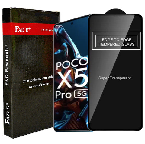 FAD-E Edge to Edge Tempered Glass for Poco X5 Pro 5G  (Transparent)