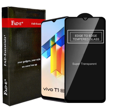 FAD-E Edge to Edge Tempered Glass for Vivo T1 5G / Y75 5G / Y56 5G / T1x / T2x 5G / Realme C35 / IQOO Z6 5G (Transparent)