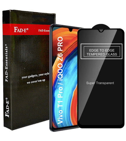 FAD-E Edge to Edge Tempered Glass for Vivo T1 Pro 5G / iQOO Z6 Pro 5G / Vivo V25 5G / V21 5G (Transparent)