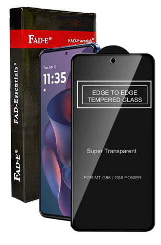 FAD-E Tempered Glass Screen Protector Guard (with camera hole) for Motorola Moto G86 Power 5G (Transparent)