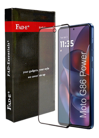 FAD-E Tempered Glass Screen Protector Guard (with camera hole) for Motorola Moto G86 Power 5G (Transparent)