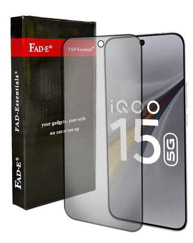 FAD-E Matte Tempered Glass Screen Protector Guard (ultrasonic unlock compatible) for iQOO 15 5G (Matte)