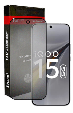 FAD-E Matte Tempered Glass Screen Protector Guard (fingerprint unlock compatible) for iQOO 15 5G (Matte)