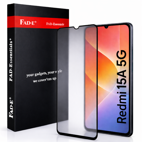 FAD-E Matte Tempered Glass Screen Protector Guard for Redmi 15A 5G / Redmi 15C 5G / Poco C85 5G (Matte)