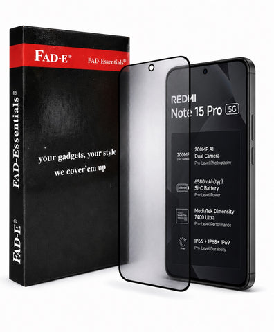 FAD-E Matte Tempered Glass Screen Protector Guard for Redmi Note 15 Pro 5G (Matte)