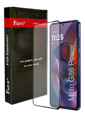 FAD-E Tempered Glass Screen Protector Guard (without camera hole) for Motorola Moto G86 Power 5G (Transparent)