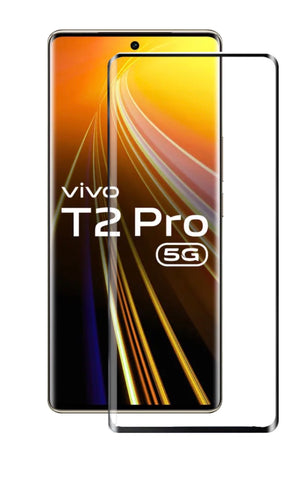 Full Glue Tempered Glass Screen Protector Guard for Vivo T2 PRO , V29e 5G, V27, V27 PRO 5G (Curved Screen)