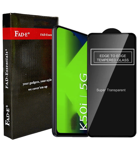 FAD-E Edge to Edge Tempered Glass for Redmi K50i (Transparent)