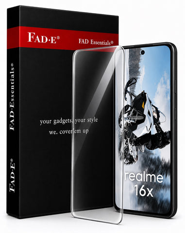 FAD-E Ultra Clear Tempered Glass (borderless) Screen Protector for realme 16X 5G (Full Transparent)