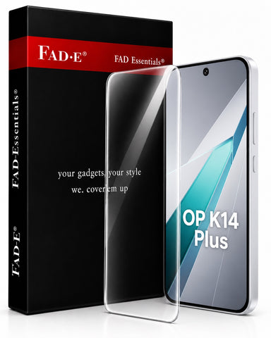 FAD-E Ultra Clear Tempered Glass (borderless) Screen Protector for Oppo K14 Plus (6.78 inch)