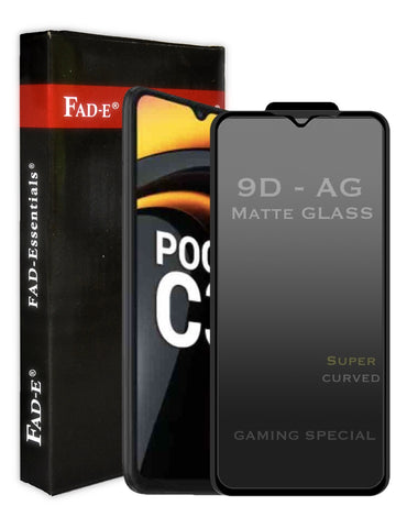 FAD-E Edge to Edge Tempered Glass for POCO C3 (Matte Transparent)