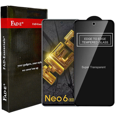 FAD-E Edge to Edge Tempered Glass for iQOO Neo 6 5G (Transparent)